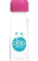 Biberon dbd en verre 240 ml rose