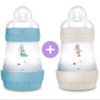 Biberon en plastique MAM easy start anti colique 0+ mois bleu lot de 2*160 ml