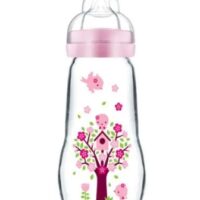 Biberon en verre premium MAM 2+ mois rose 260 ml