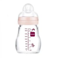 Biberon en verre rose baby friends 120 ml