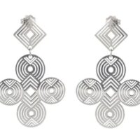 Boucle géométrique argenté